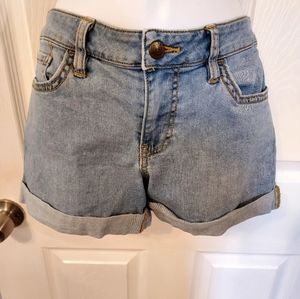 Vans Denim Shorts Mid Rise Medium Wash  7 Boho Streetwear Y2K 90s